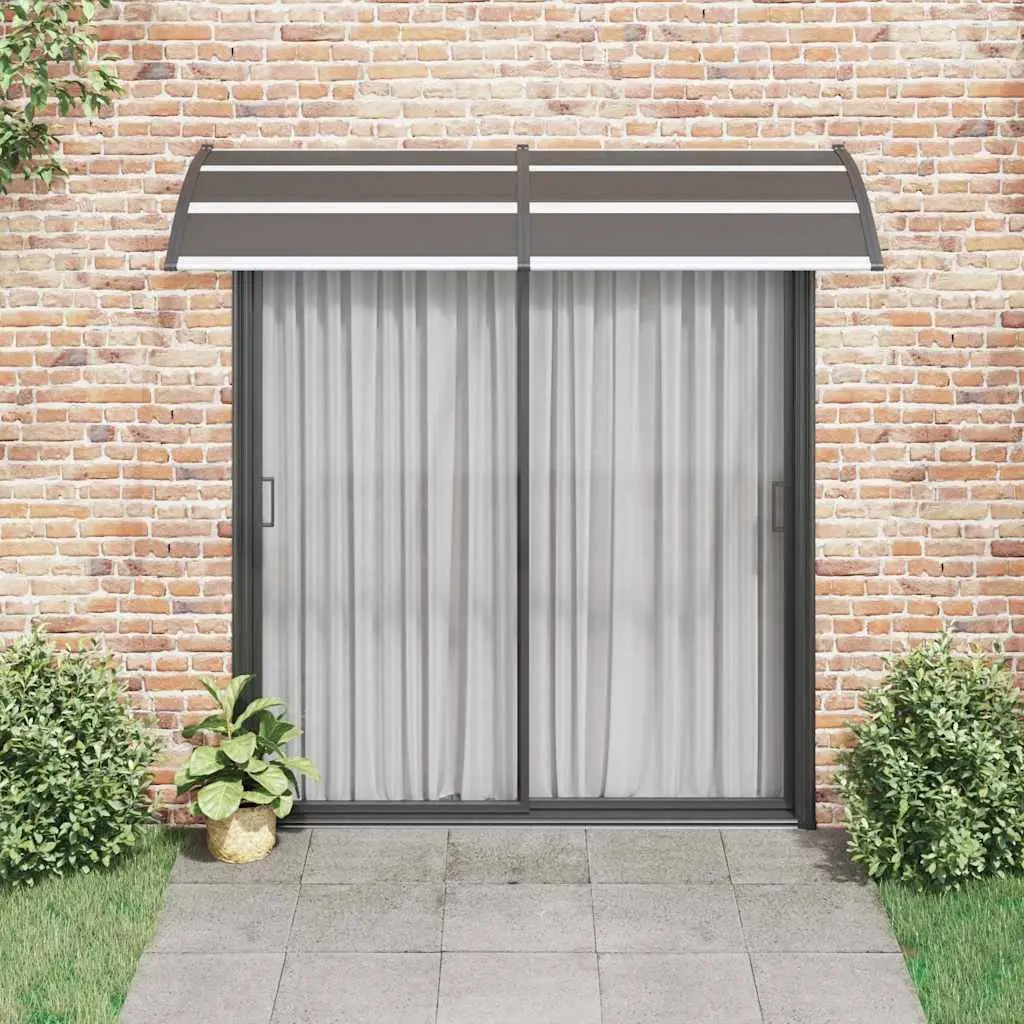 Black Door Canopy Awning 240x100cm with Polycarbonate Sheets