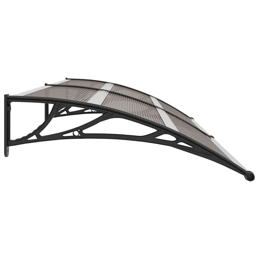 Black Door Canopy Awning 240x100cm with Polycarbonate Sheets