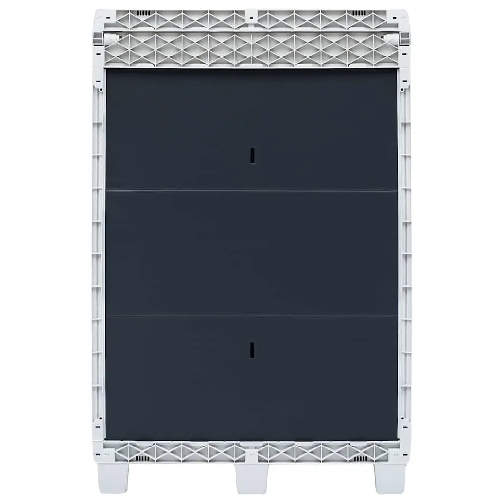 Garden Dustbin with 3 Bags Light Grey Outdoor Recycling Waste Bin 65x38x102cm