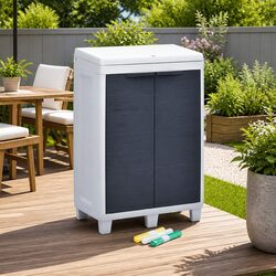 Grey Garden Waste Bin Dimensions: 65 x 38 x 102 cm, 3 Bags Included
