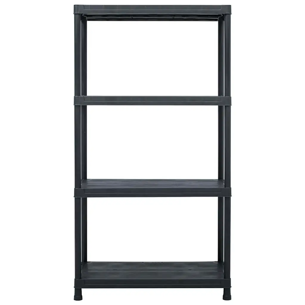 60x30x138cm Plastic Storage Shelf Rack in Black
