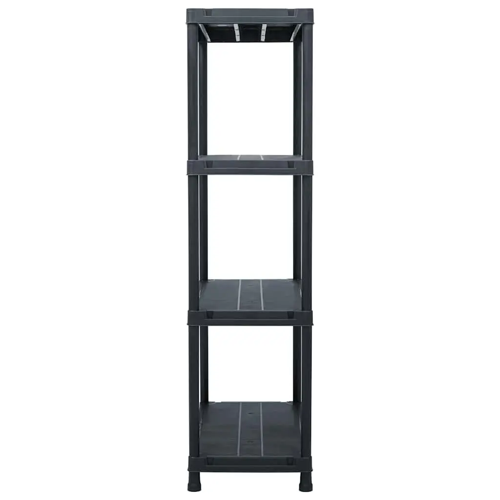 60x30x138cm Plastic Storage Shelf Rack in Black