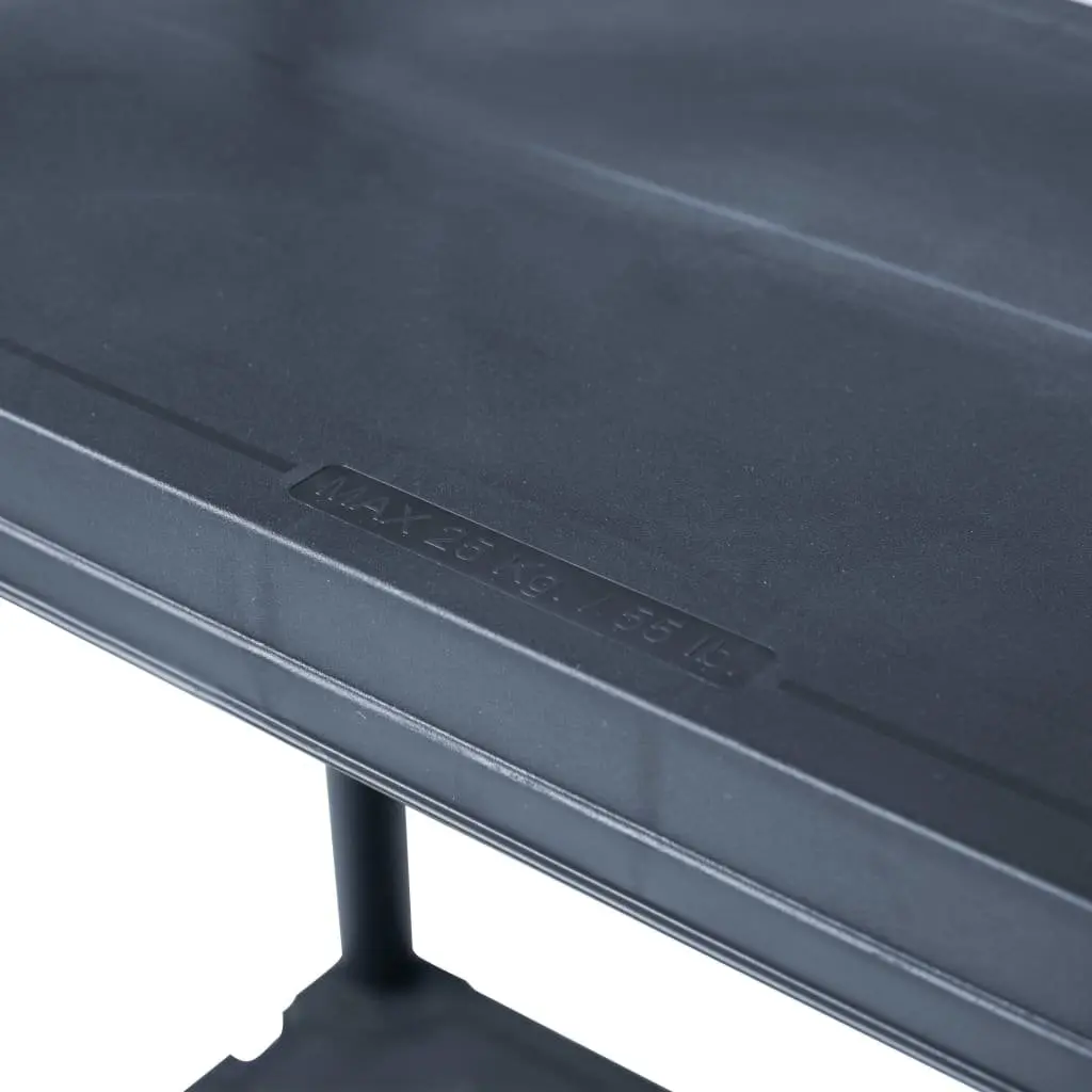 60x30x138cm Plastic Storage Shelf Rack in Black