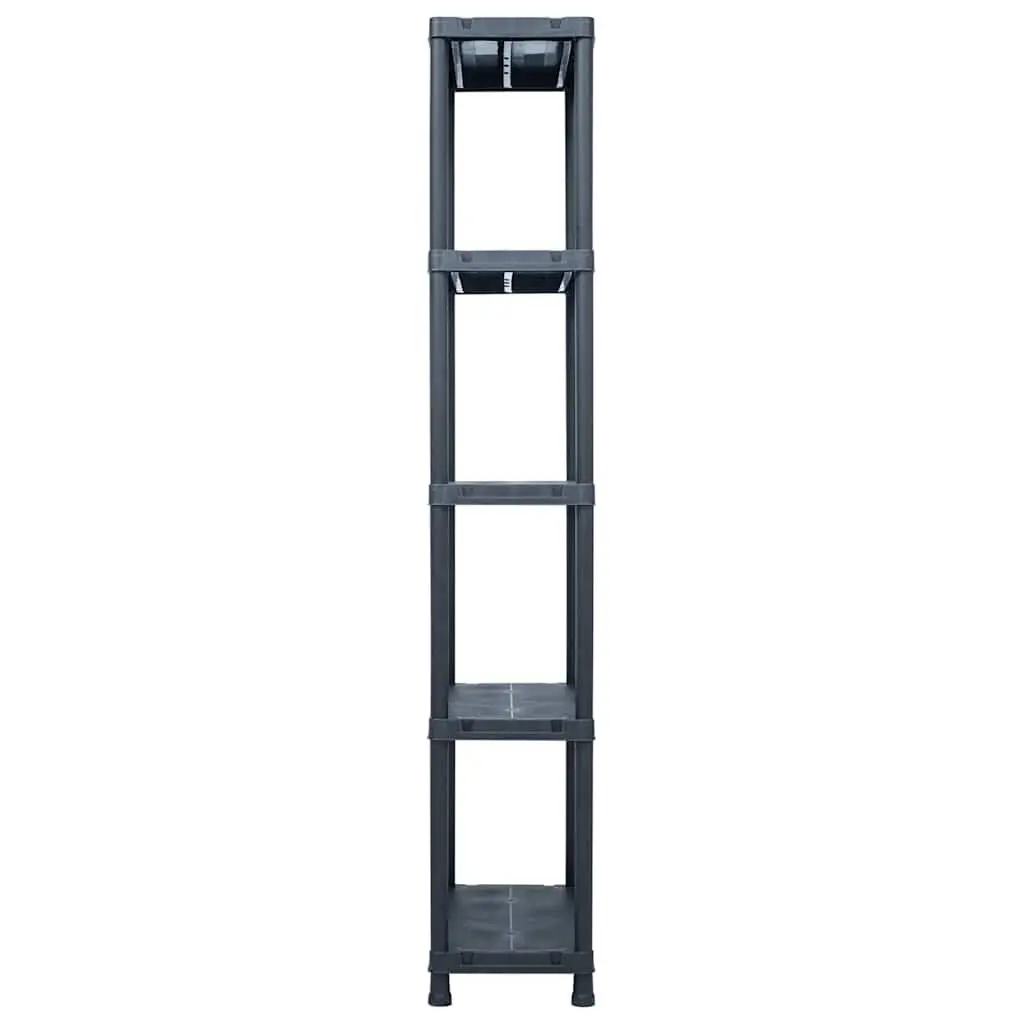 Storage Shelf Rack for Industrial Use Black Plastic 60x30x180 cm