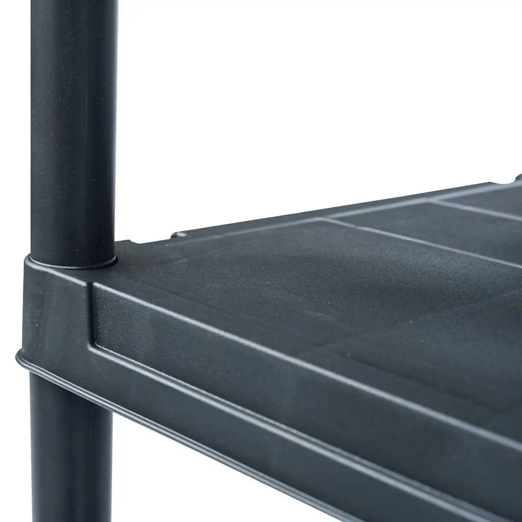 Storage Shelf Rack for Industrial Use Black Plastic 60x30x180 cm