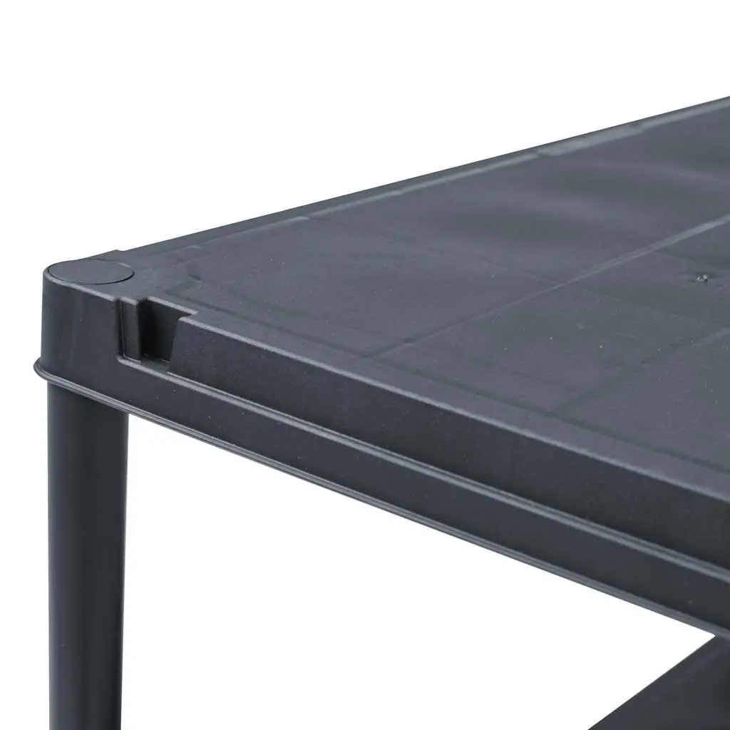Storage Shelf Rack for Industrial Use Black Plastic 60x30x180 cm