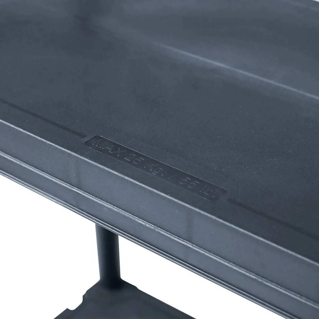 Storage Shelf Rack for Industrial Use Black Plastic 60x30x180 cm