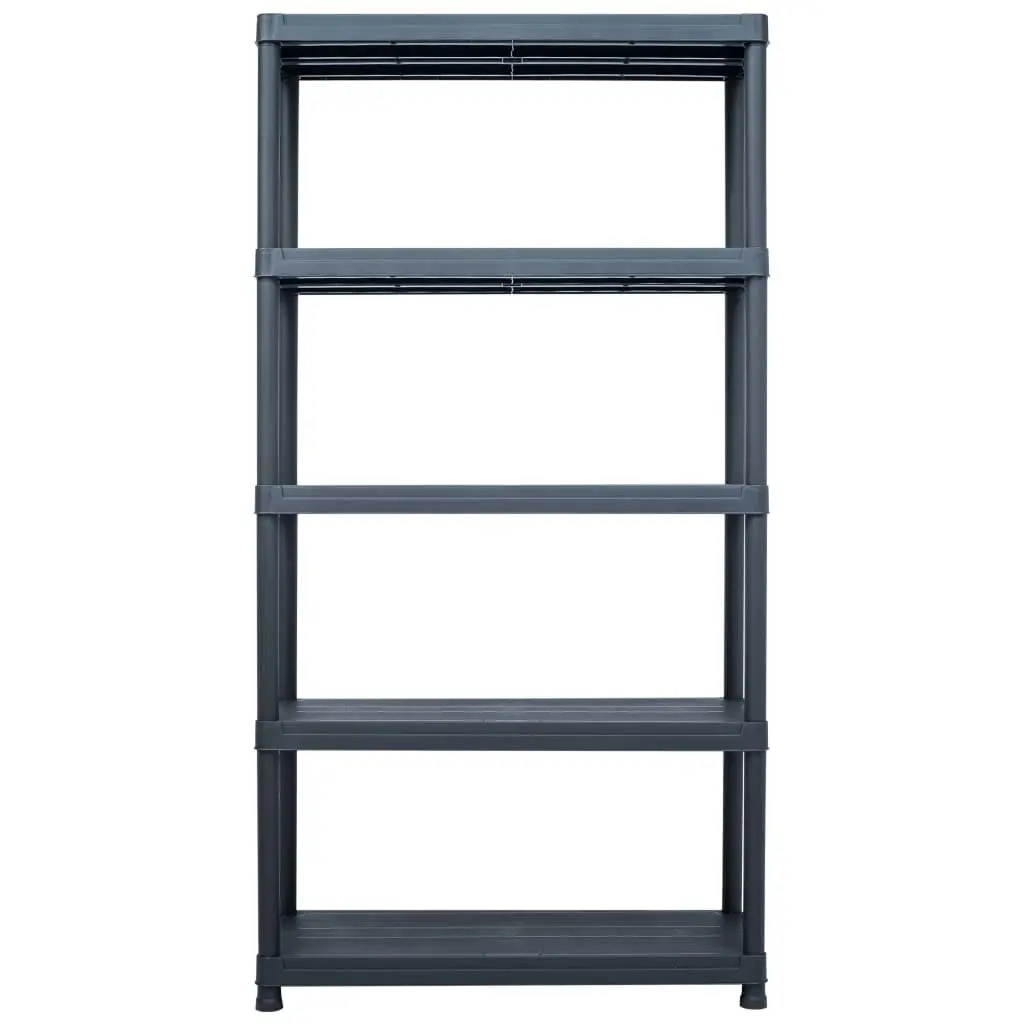Plastic Storage Shelf Rack for Indoor and Outdoor Use 80 x 40 x 180 cm Black