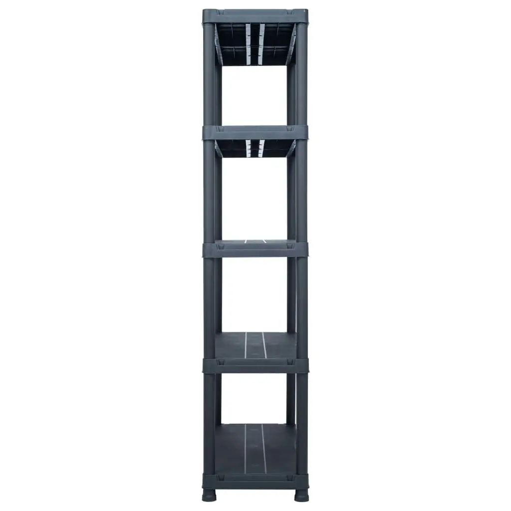 Plastic Storage Shelf Rack for Indoor and Outdoor Use 80 x 40 x 180 cm Black