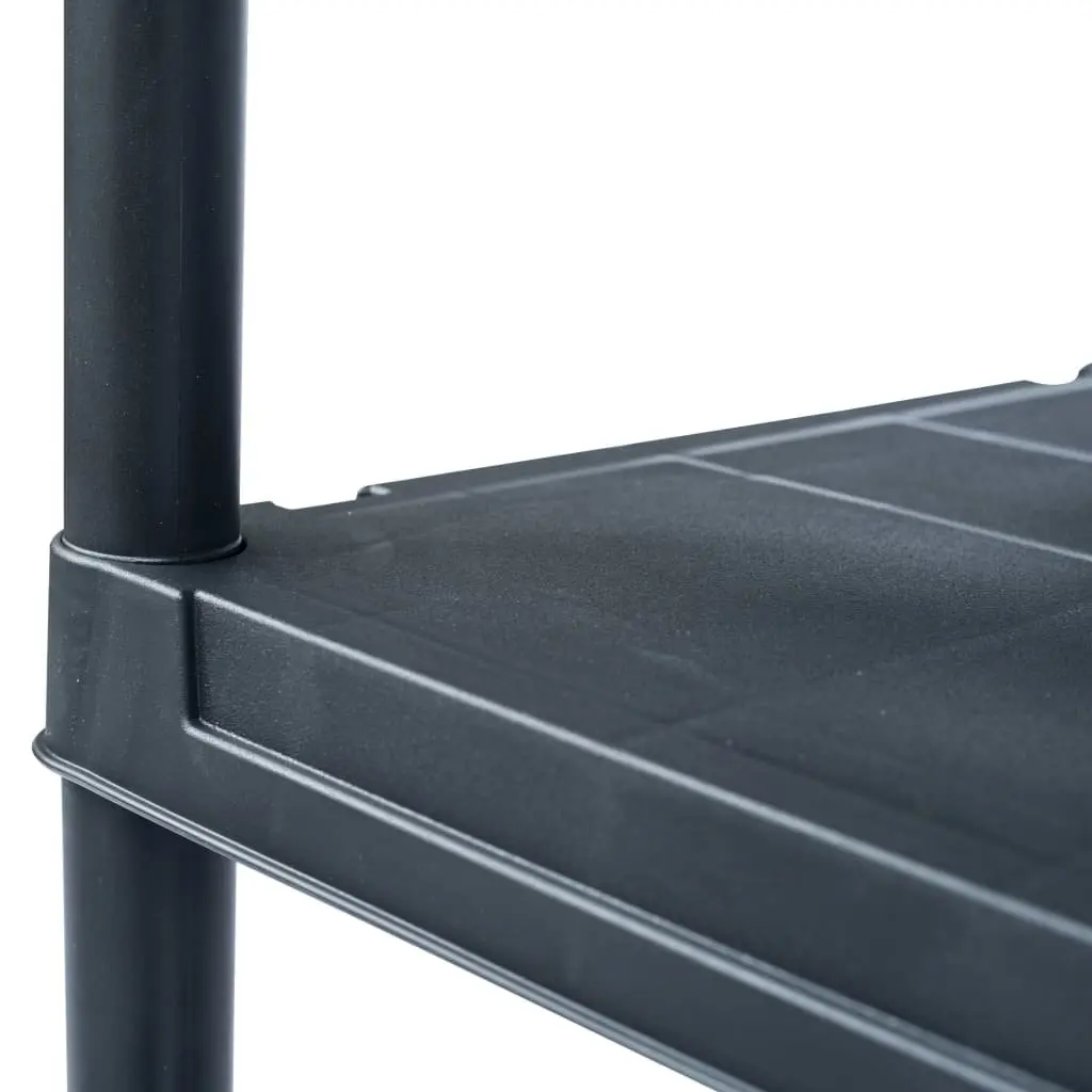 Plastic Storage Shelf Rack for Indoor and Outdoor Use 80 x 40 x 180 cm Black