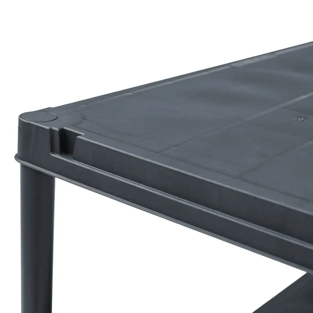 Plastic Storage Shelf Rack for Indoor and Outdoor Use 80 x 40 x 180 cm Black