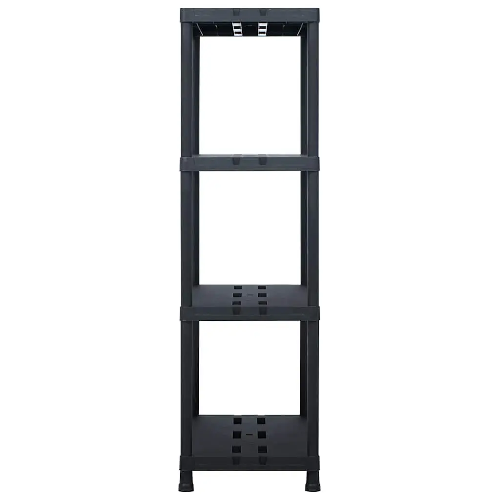 Storage Shelf Rack Plastic Shelving Unit Black 90x40x138 cm