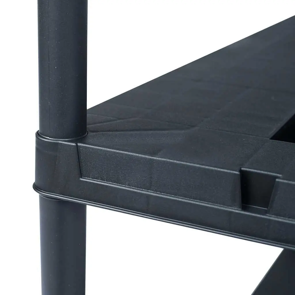 Storage Shelf Rack Plastic Shelving Unit Black 90x40x138 cm