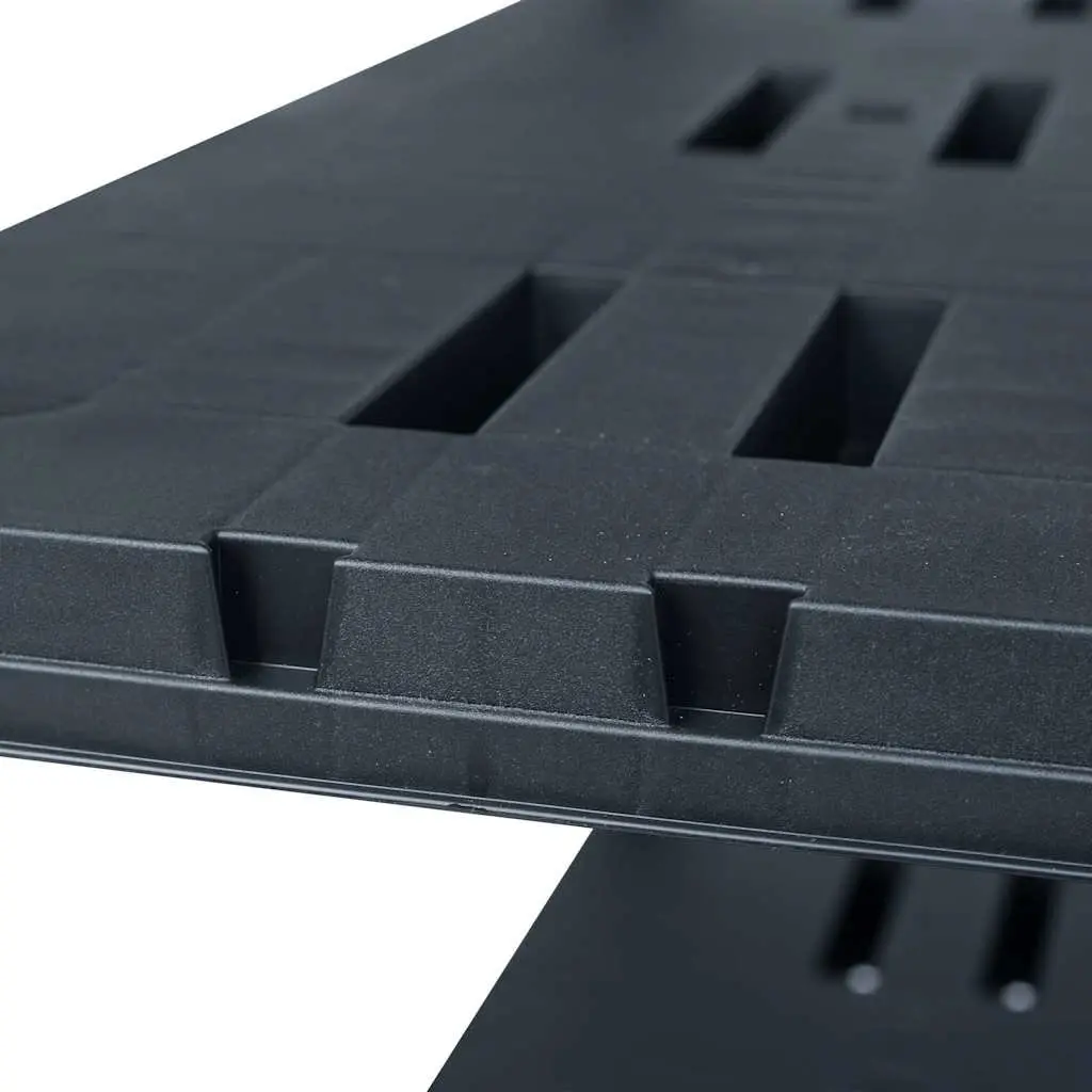 Storage Shelf Rack Plastic Shelving Unit Black 90x40x138 cm