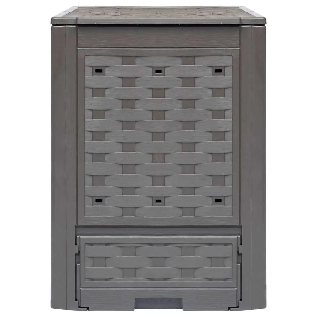 Garden Composter Outdoor 300L Brown Plastic Rattan Look
