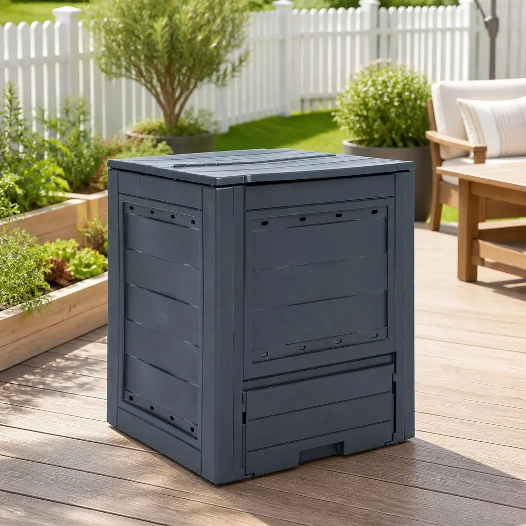 Grey Square Garden Composter Bin 260L