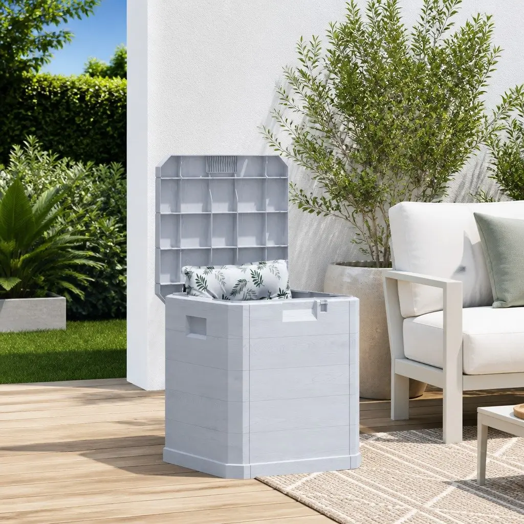Grey Plastic Storage Box with 90L Capacity