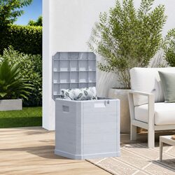 Grey Plastic Storage Box with 90L Capacity