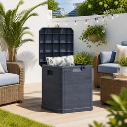90L Weather-Resistant Anthracite Garden Storage Box