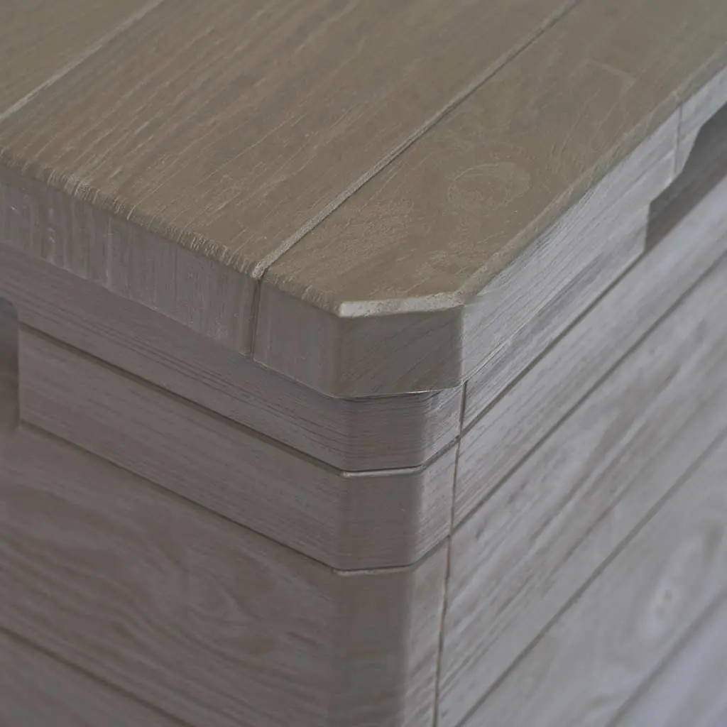 90L Garden Storage Box with Wooden Texture Finish