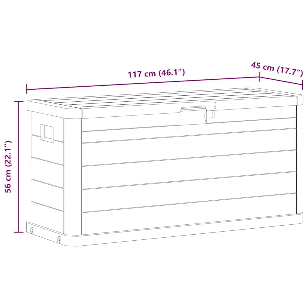 Garden Storage Box Outdoor Container 280L Grey Plastic Weatherproof