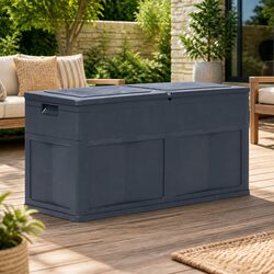 320L Weather-Resistant Black Outdoor Storage Box