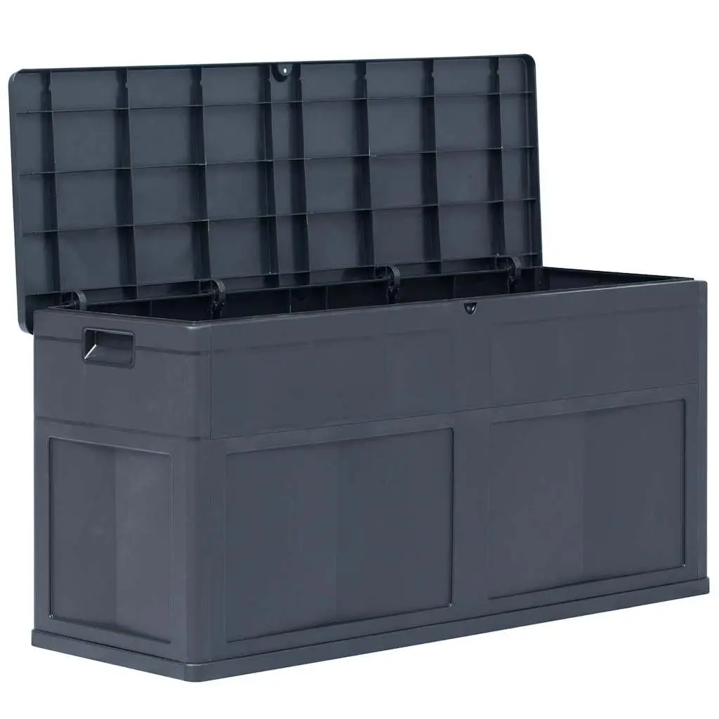 Outdoor Storage Box 320L Black Garden Patio Shed Tool Cushion Storage