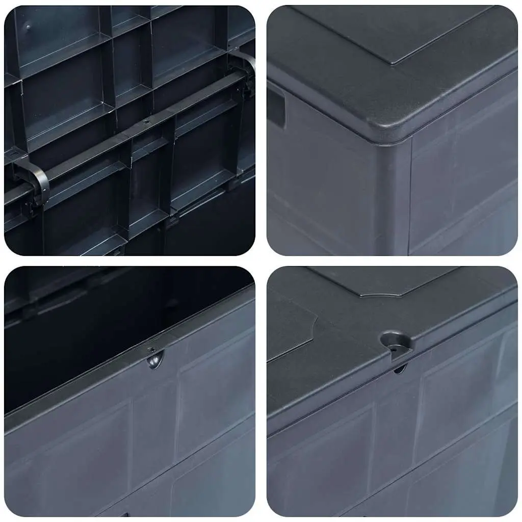 Outdoor Storage Box 320L Black Garden Patio Shed Tool Cushion Storage