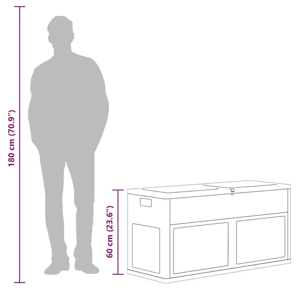 Storage Box Outdoor 320L Weatherproof Plastic Grey