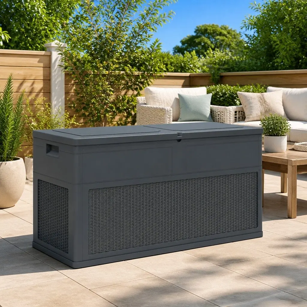 Storage Box Outdoor Garden Patio 320L Anthracite Weather Resistant Durable
