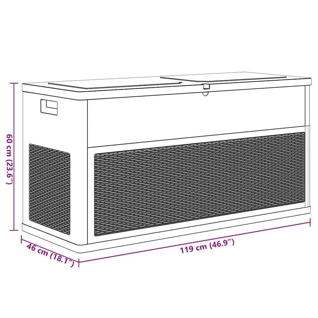 Storage Box Outdoor Garden Patio 320L Anthracite Weather Resistant Durable