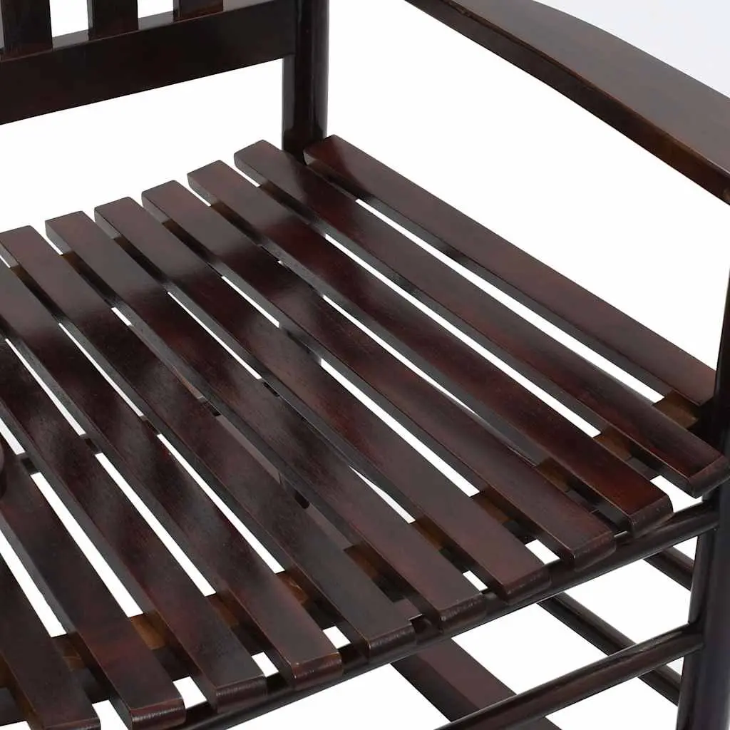 Wooden Rocking Chair Brown Solid Hardwood Indoor Outdoor Patio Armchair