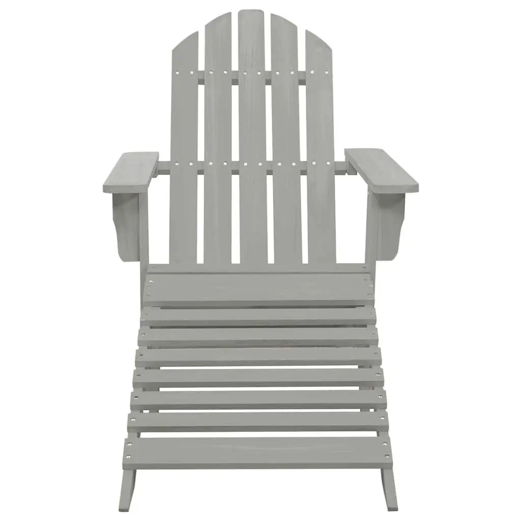 Garden Armchair and Ottoman Set in Grey