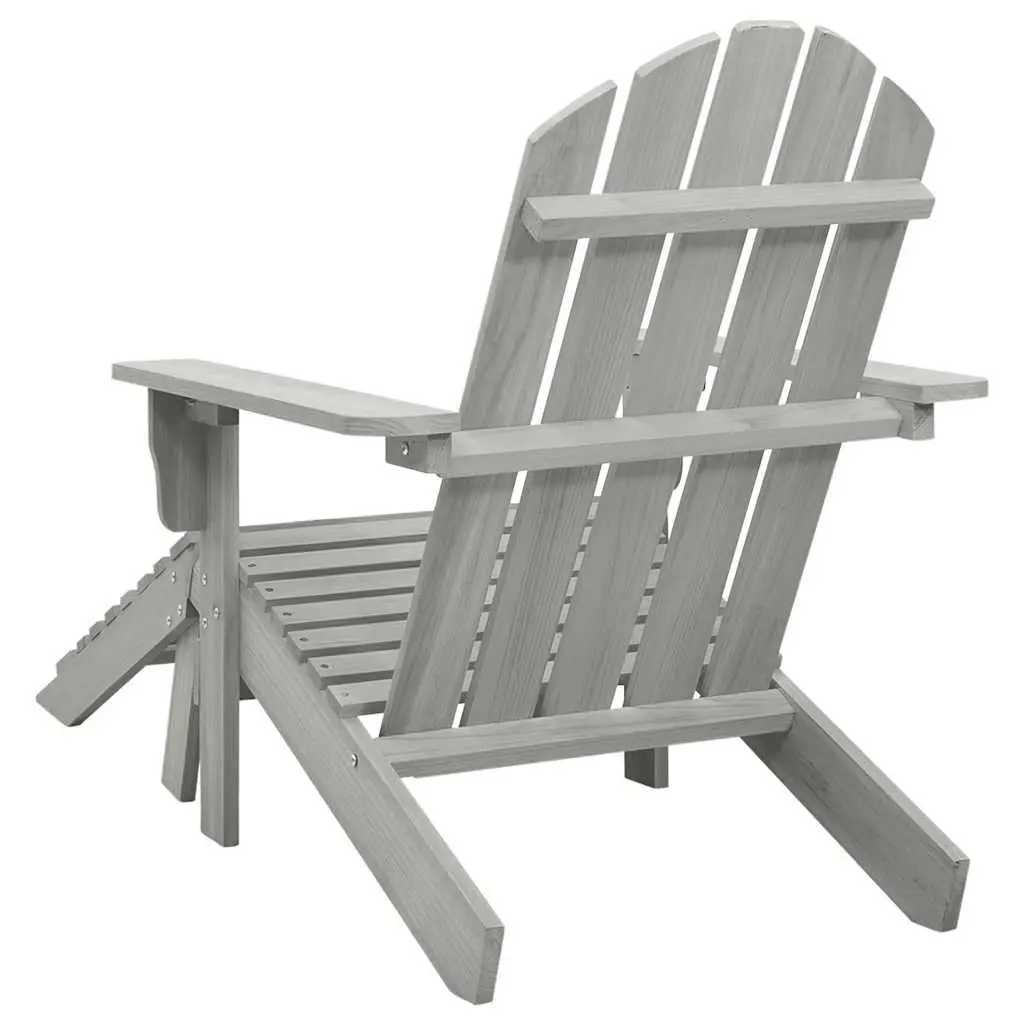 Garden Armchair and Ottoman Set in Grey