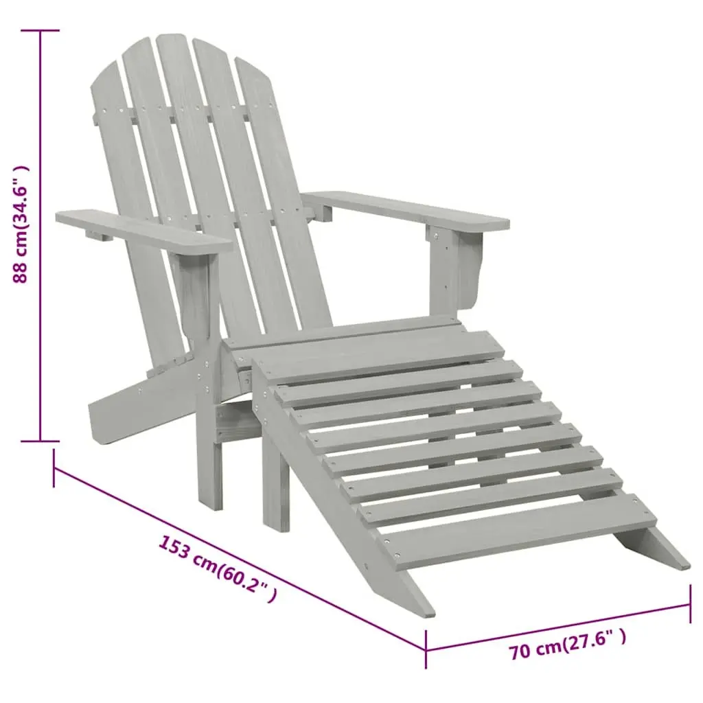Garden Armchair and Ottoman Set in Grey