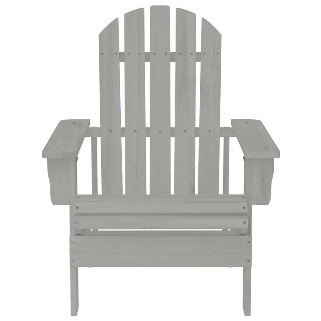 Garden Chair Wood Grey Outdoor Armchair Patio Seat Backyard Garden Furniture