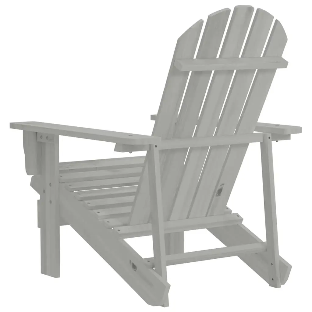 Garden Chair Wood Grey Outdoor Armchair Patio Seat Backyard Garden Furniture