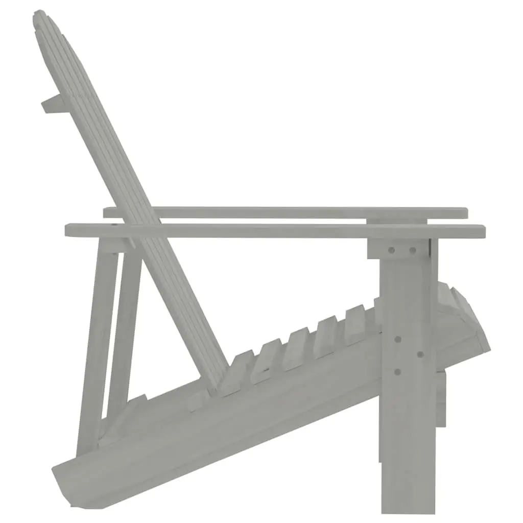Garden Chair Wood Grey Outdoor Armchair Patio Seat Backyard Garden Furniture