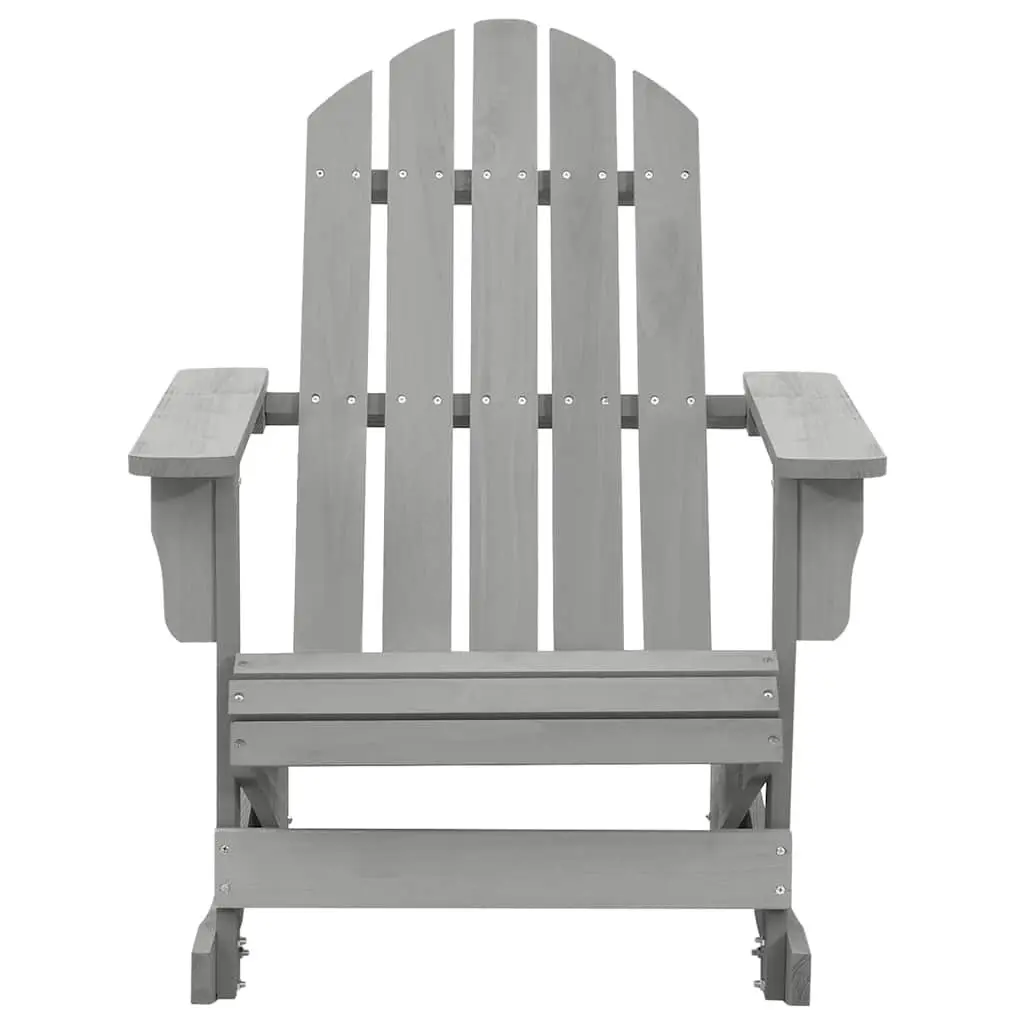 Garden Rocking Chair Wood Outdoor Patio Armchair Grey Weather-Resistant Seat