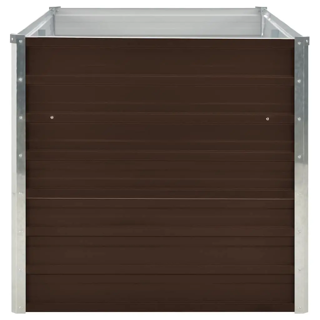 Rectangular Brown Galvanised Steel Raised Garden Bed 160x80x77 cm