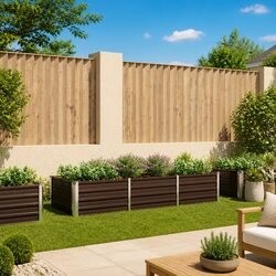 Brown Metal Raised Garden Bed Specifications: 240x80x45cm