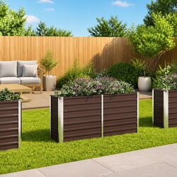 Specifications of Brown Metal Raised Garden Bed 160x40x77cm