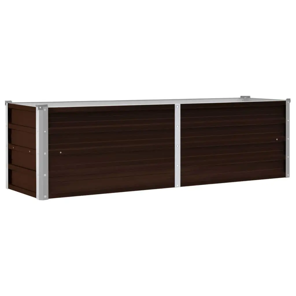 Raised Garden Bed Outdoor 160x40x45cm Brown Metal Planter