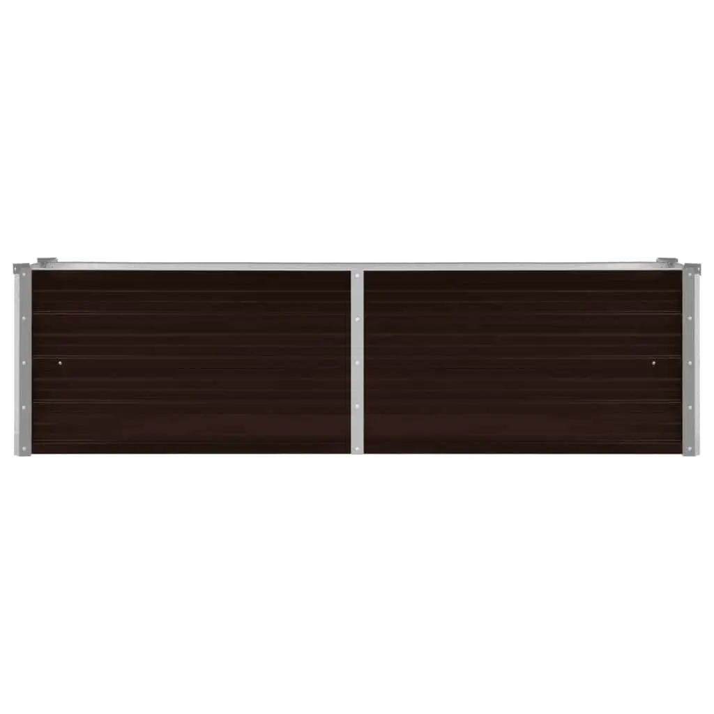 Raised Garden Bed Outdoor 160x40x45cm Brown Metal Planter