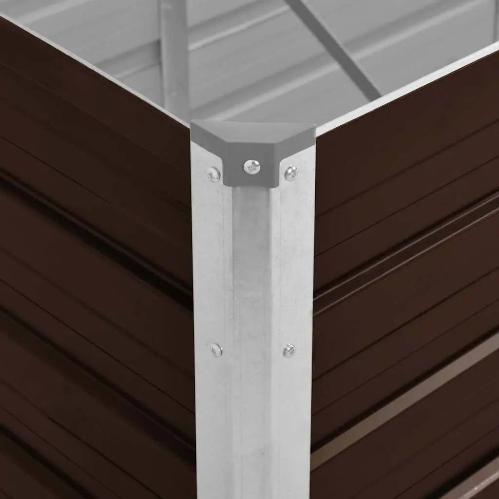 Raised Garden Bed Outdoor 160x40x45cm Brown Metal Planter
