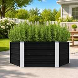 Raised Garden Bed Specifications: 129x129x45cm Anthracite