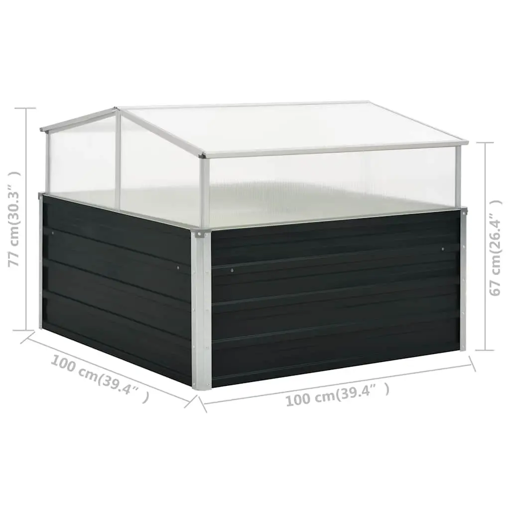 Greenhouse Anthracite 100x100x77cm Garden Plants Vegetables Herbs Flowers PC