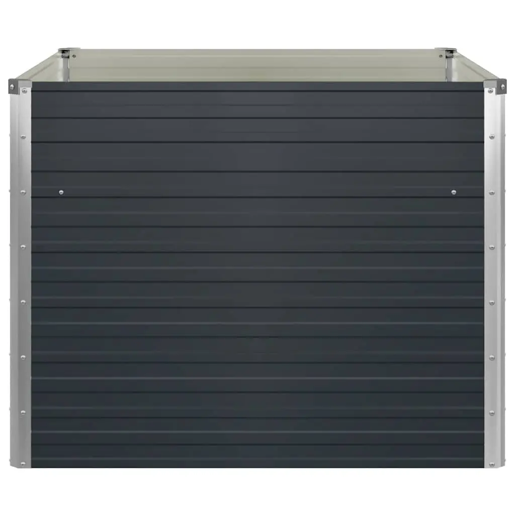Raised Garden Bed Square Planter Anthracite Galvanised Steel Open Bottom