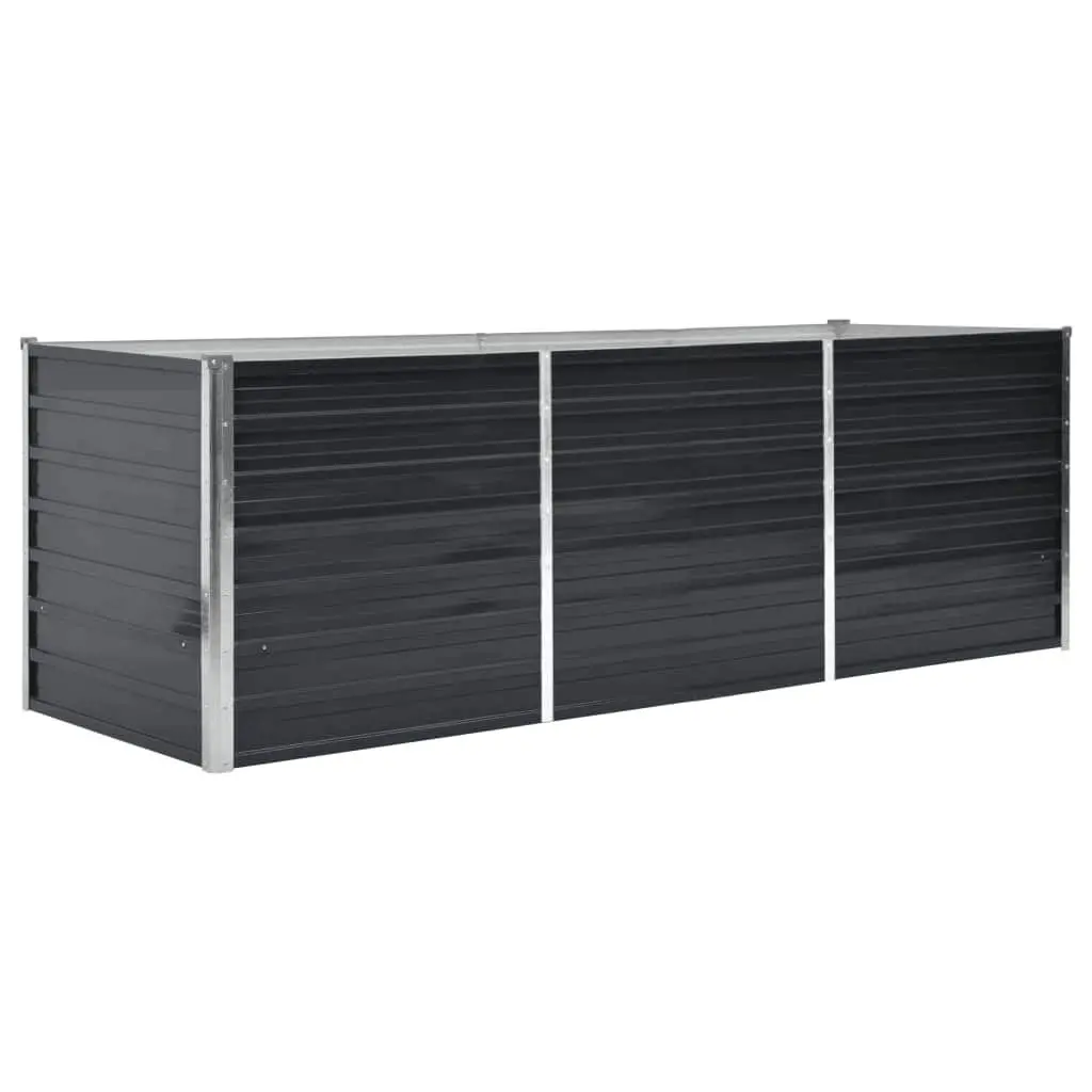 Raised Garden Bed for Outdoor Use 240x80x77cm Galvanised Steel Planter Box
