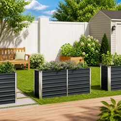 Raised Bed Dimensions 160x40x77cm in Anthracite Steel